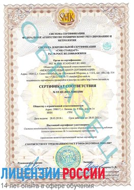 Образец сертификата соответствия Тарасовский Сертификат OHSAS 18001